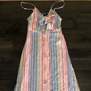 Keyhole button front Midi dress